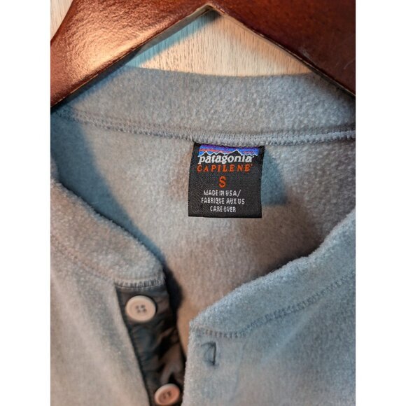 Vintage Patagonia Mens Small Gray Capilene Henley Fleece Pullover Made In USA - Picture 4 of 6